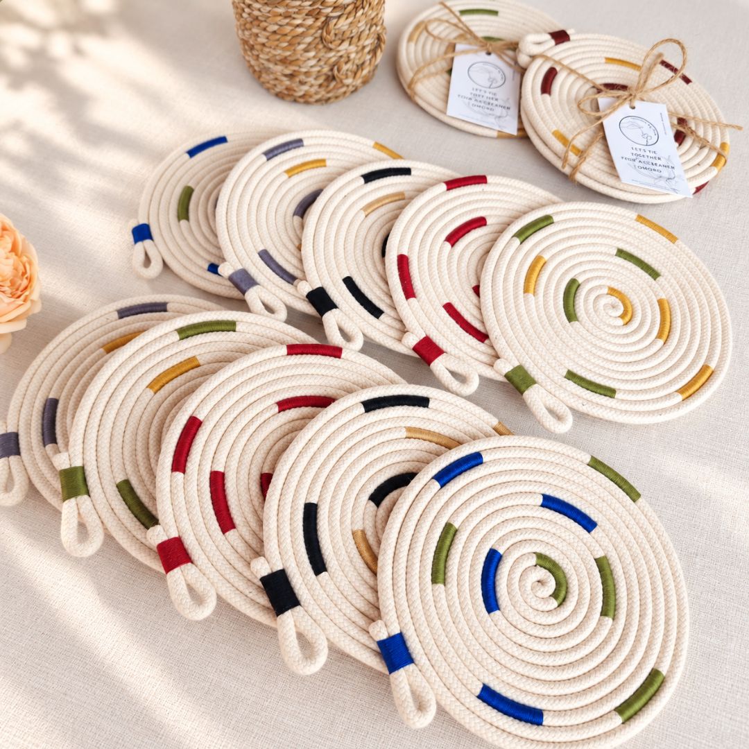 Handcrafted coasters in custom colours
